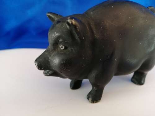 Vintage Chubby Black Pig Piggybank Moneybox *