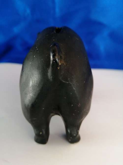 Vintage Chubby Black Pig Piggybank Moneybox *