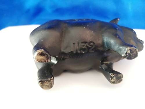 Vintage Chubby Black Pig Piggybank Moneybox *