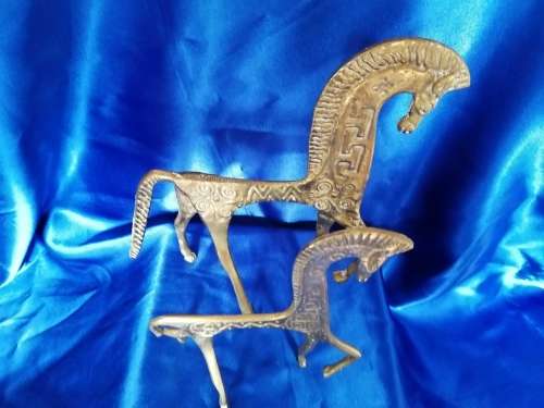 Brass two Egyptian Horses