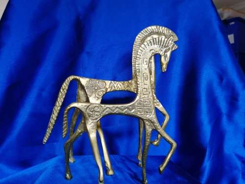 Brass two Egyptian Horses
