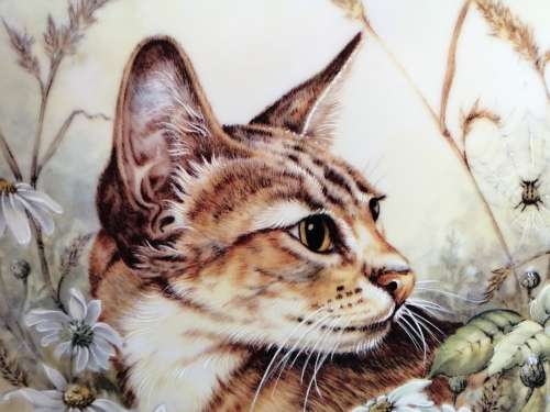 Stunning AJL Gifthouse Cute Tabby Cat Plate