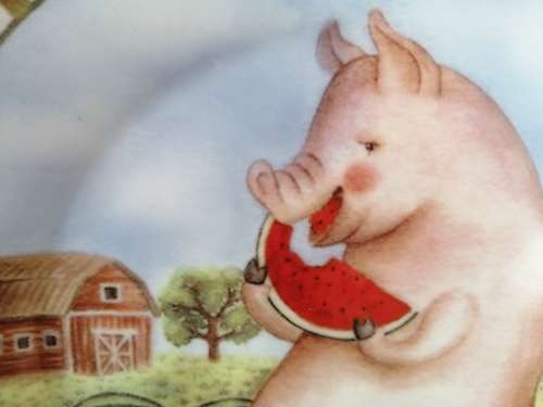 Stunning Pig Piggy Plate for Display