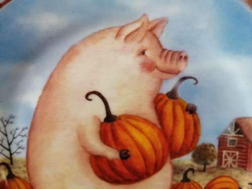 Stunning Pig Piggy Plate for Display