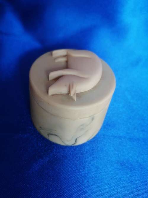 Crushed Marble Trinket Pig Pot