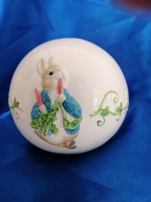 Peter Rabbit MONEYBOX beatrix potter round china   #