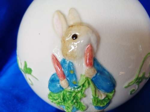 Peter Rabbit MONEYBOX beatrix potter round china   #