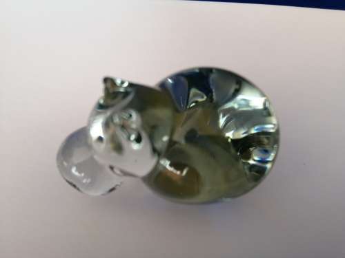 Ngwenya Recycled Glass Swaziland Handmade Hippo Figurine - Paperweight