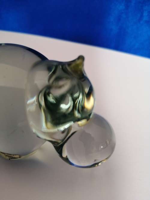 Ngwenya Recycled Glass Swaziland Handmade Hippo Figurine - Paperweight