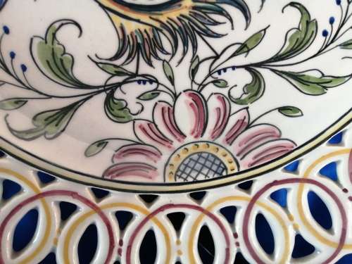Detailed Chicken Display Plate Made in Portugal