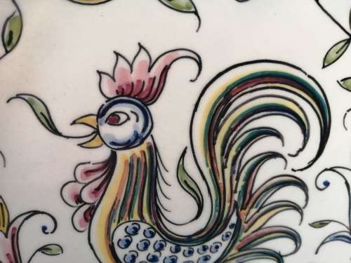 Detailed Chicken Display Plate Made in Portugal
