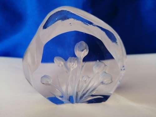 Engraved Flowers Paperweight