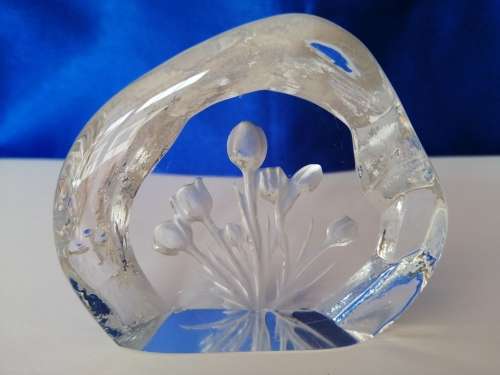 Engraved Flowers Paperweight