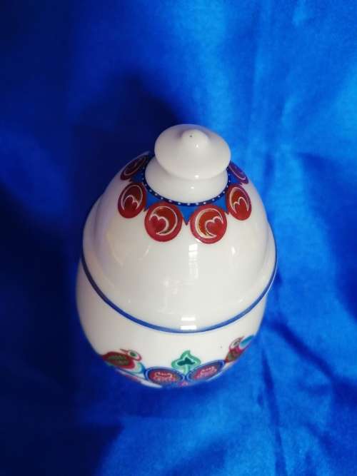 Elizabeth Arden Porcelain BYZANTIUM Lidded Vanity Jar Container LOVE BIRDS MOTIF #