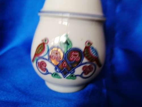 Elizabeth Arden Porcelain BYZANTIUM Lidded Vanity Jar Container LOVE BIRDS MOTIF #