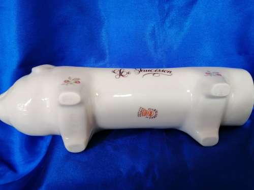 Sausage serving dish, in Porcelain Française de la Maison "FD CHAUVIGNY"