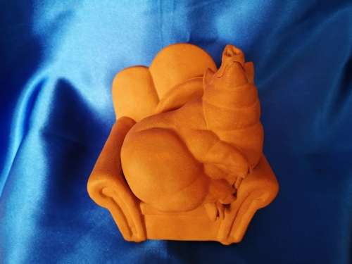 Vintage Large Pottery Pig Sleeping on a Chair
