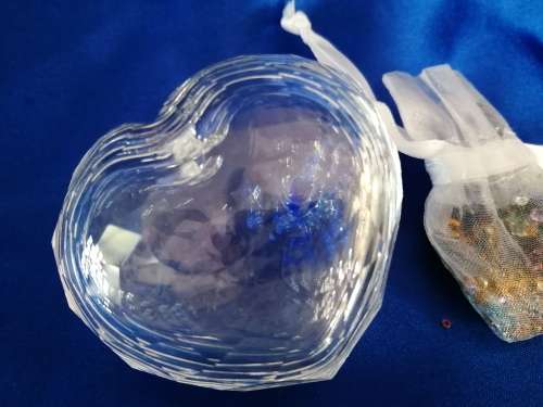 Swarovski Crystal Sweet Lidded Heart Jewel Box with small crystals