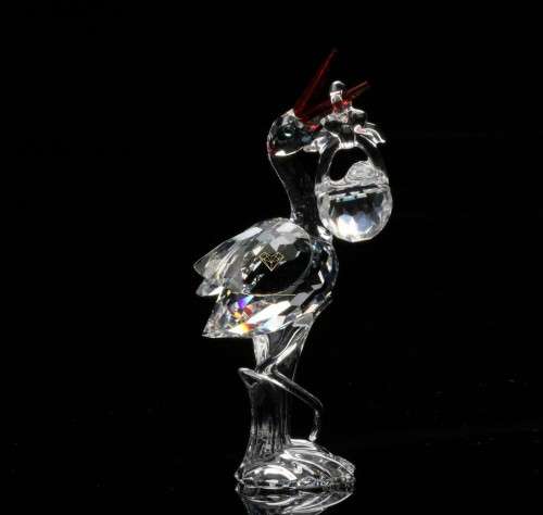 Swarovski Crystal Figurine Stork with Baby 659401
