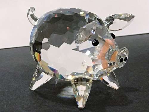 SWAROVSKI `LARGE PIG with CRYSTAL TAIL ` VERY RARE  *