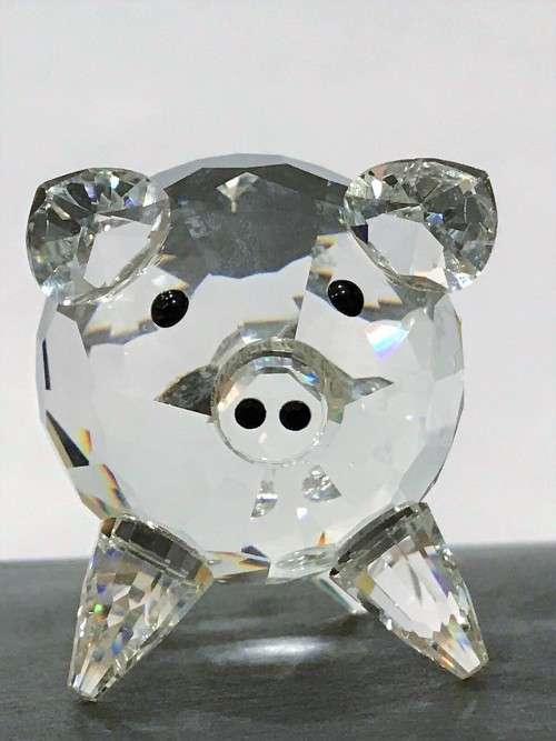 SWAROVSKI `LARGE PIG with CRYSTAL TAIL ` VERY RARE  *