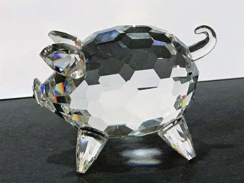 SWAROVSKI `LARGE PIG with CRYSTAL TAIL ` VERY RARE  *
