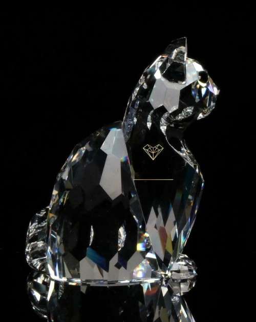 Swarovski Silver Crystal Mother Cat Sitting
