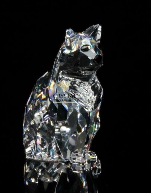 Swarovski Silver Crystal Mother Cat Sitting