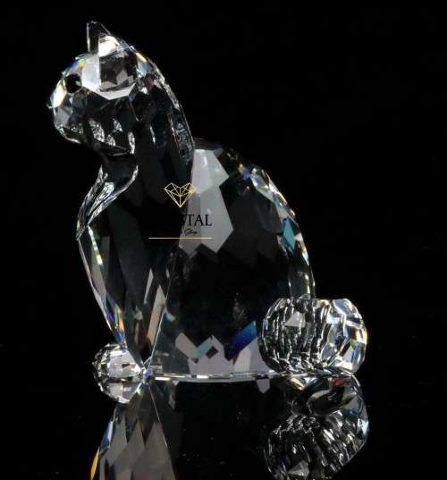 Swarovski Silver Crystal Mother Cat Sitting