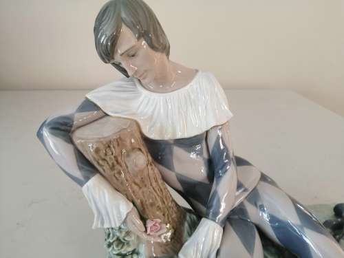 Rare Lladro 5128 Harlequin Reclining By Salvador Furio 1989