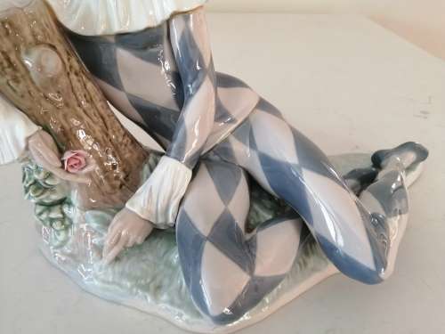 Rare Lladro 5128 Harlequin Reclining By Salvador Furio 1989