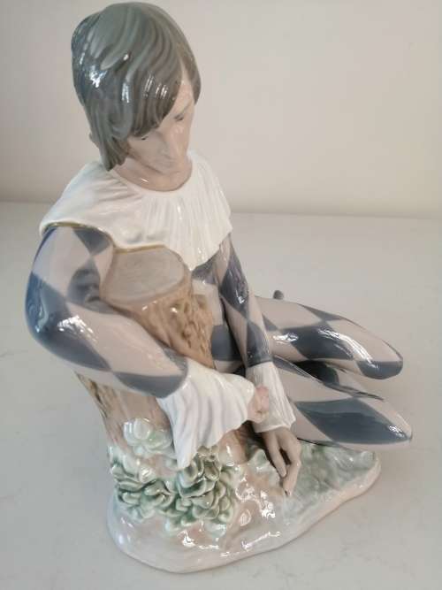Rare Lladro 5128 Harlequin Reclining By Salvador Furio 1989