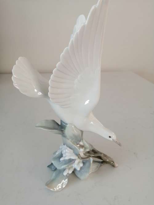 Large Lladro Gloss Bird Figurine Turtle Dove 4550 Handmade In Spain 1969-1998