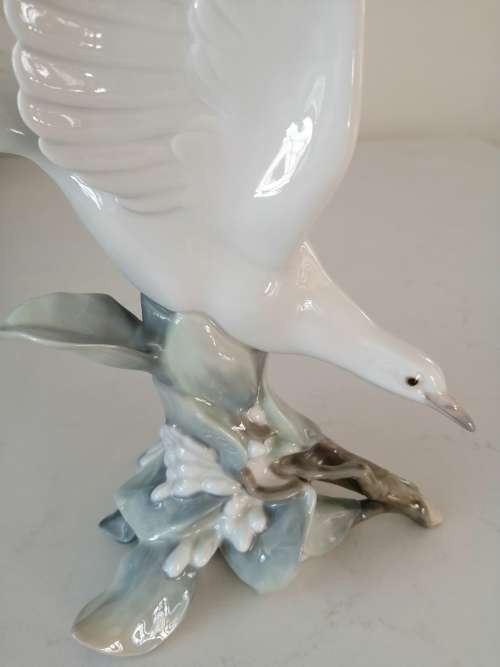 Large Lladro Gloss Bird Figurine Turtle Dove 4550 Handmade In Spain 1969-1998