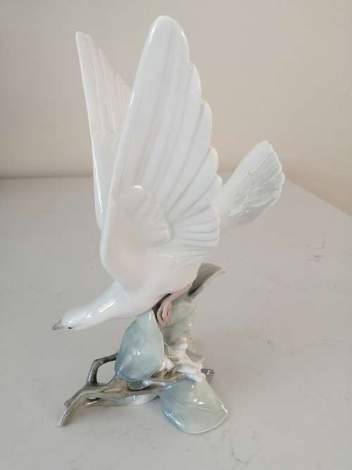 Large Lladro Gloss Bird Figurine Turtle Dove 4550 Handmade In Spain 1969-1998
