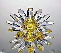 Lovely Swarovski Crystal Clear Yellow Marguerite Daisy Flower  #