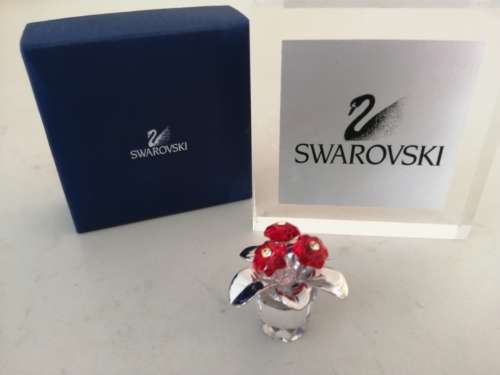 SWAROVSKI Crystal Memories PRIMULA RHODIUM RED Retired #