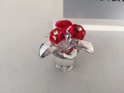 SWAROVSKI Crystal Memories PRIMULA RHODIUM RED Retired #