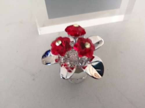 SWAROVSKI Crystal Memories PRIMULA RHODIUM RED Retired #