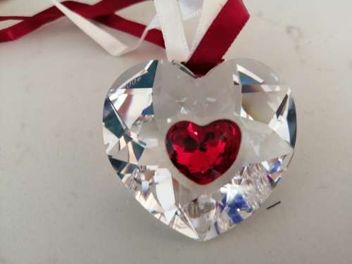Genuine Swarovski Crystal 2004 Annual Edition Heart Ornament  #
