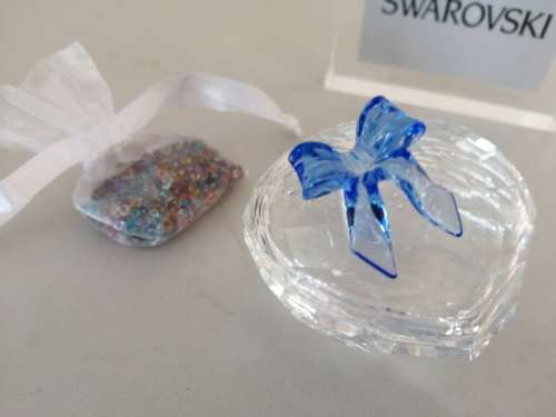 Swarovski Crystal Sweet Heart Jewel Box Blue Bow #