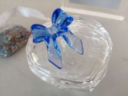 Swarovski Crystal Sweet Heart Jewel Box Blue Bow #