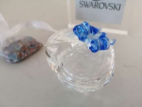 Swarovski Crystal Sweet Heart Jewel Box Blue Bow #