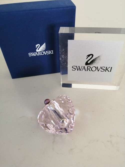 SWAROVSKI Faceted Crystal PINK HEART Perfume Bottle #