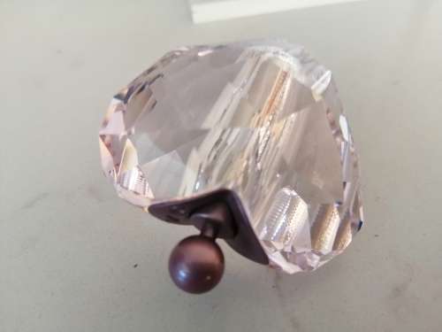 SWAROVSKI Faceted Crystal PINK HEART Perfume Bottle #