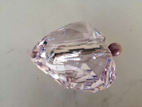 SWAROVSKI Faceted Crystal PINK HEART Perfume Bottle #