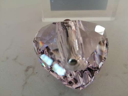 SWAROVSKI Faceted Crystal PINK HEART Perfume Bottle #