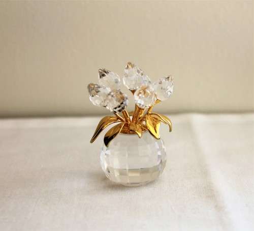 Swarovski Crystal Clear Tulips Flowers Vase