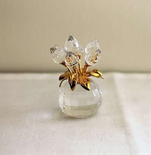 Swarovski Crystal Clear Tulips Flowers Vase