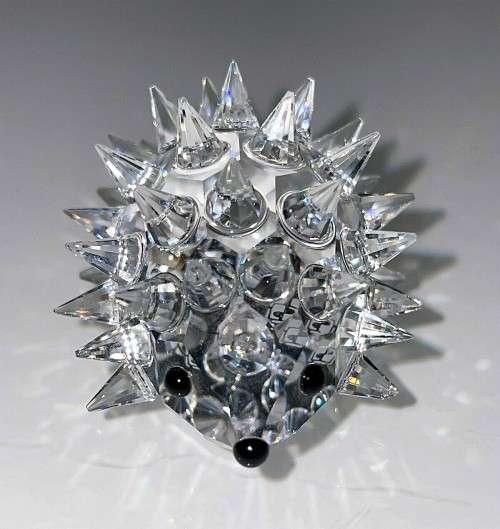 SWAROVSKI SILVER CRYSTAL ANIMAL - HEDGEHOG  OVAL MEDIUM NO WHISKERS #
